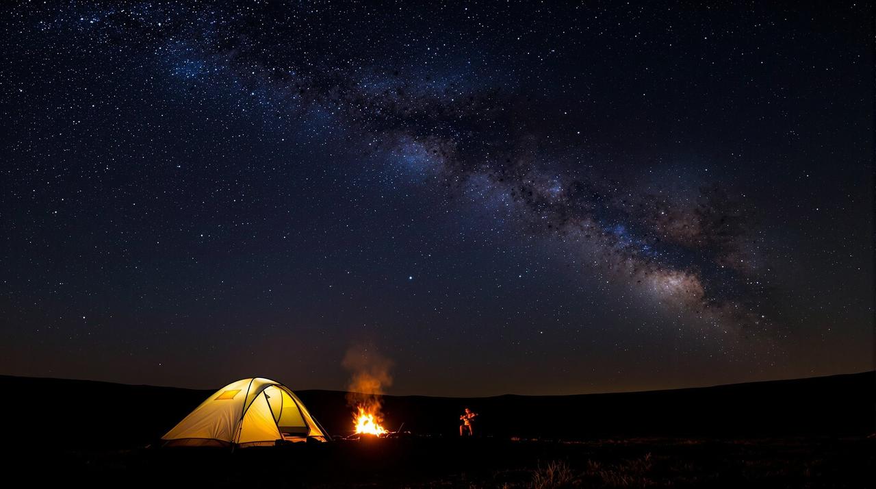 比比影视-用户投稿：户外露营星空延时摄影